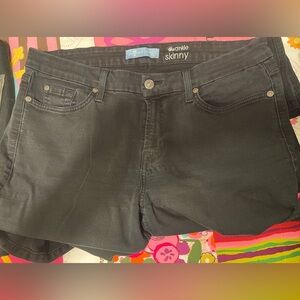 7 FOR ALL MANKIND ANKLE SKINNY BLACK DENIM JEANS - LADIES SIZE 31